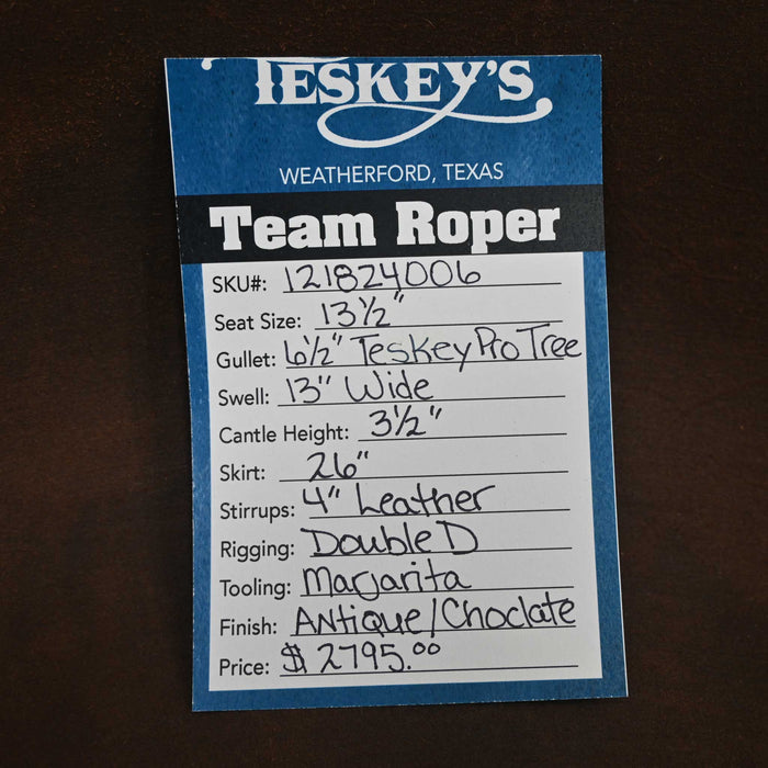 13.5" TESKEY'S TEAM ROPING SADDLE