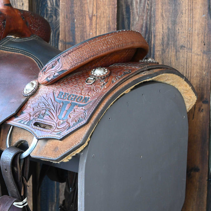 13.5" USED SLONE S TEAM ROPING SADDLE