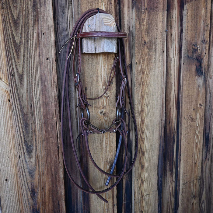 2lb O-Ring Square Snaffle Bridle Rig w/ Browband Headstall