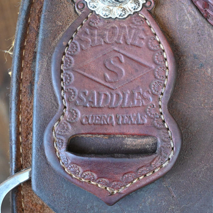 13.5" USED SLONE S TEAM ROPING SADDLE