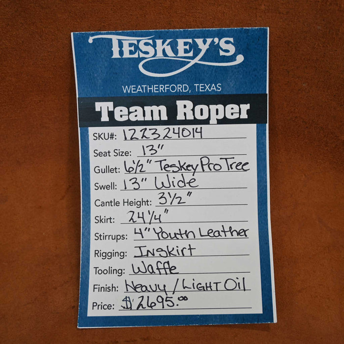 13" PATRICK SMITH YOUTH TEAM ROPING SADDLE