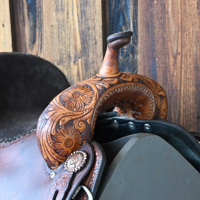13.5" USED DOUBLE J POZZI PRO BARREL SADDLE Saddles - Used DOUBLE J SADDLERY
