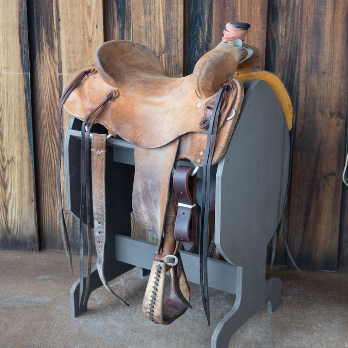 16" USED TESKEY'S STRIP DOWN RANCH SADDLE