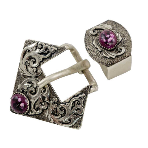 Antique Buckle with Purple Stone Tack - Conchos & Hardware MISC   