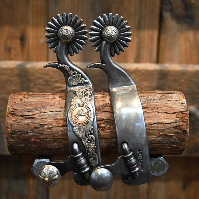 Kerry Kelley Women's #85 Silver & Copper Mounted Spurs Tack - Spurs Kerry Kelley