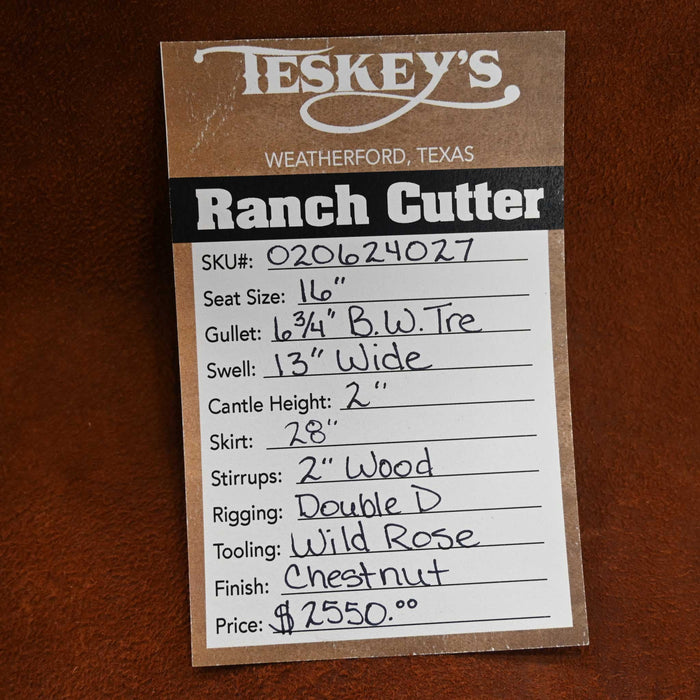 16" TESKEY'S RANCH CUTTER SADDLE