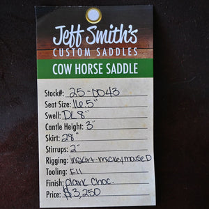 16.5" JEFF SMITH COW HORSE SADDLE Saddles Jeff Smith