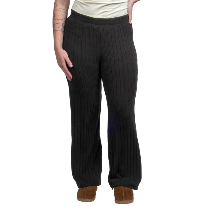 Dylan Emma Rib Marrow Hem Pant - Black WOMEN - Clothing - Pants & Leggings Dylan