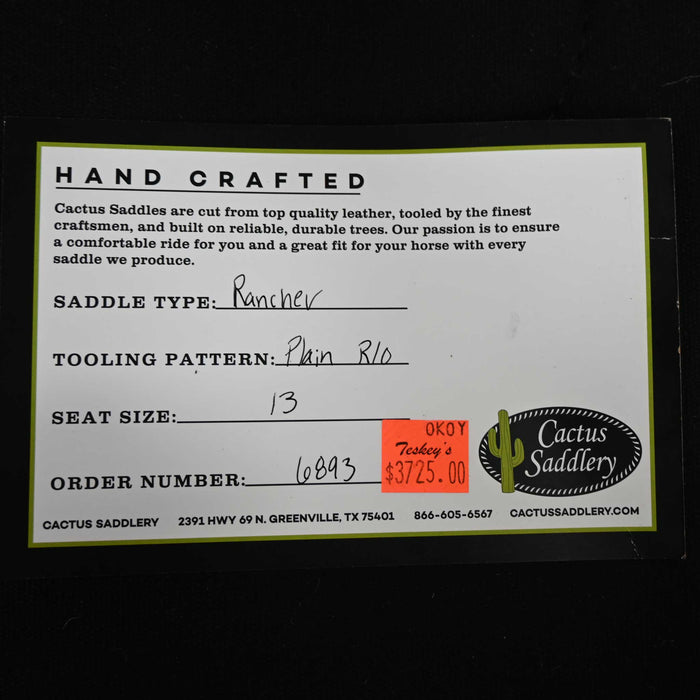 13" CACTUS RANCH SADDLE