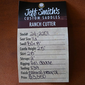 16" JEFF SMITH RANCH CUTTER SADDLE Saddles Jeff Smith