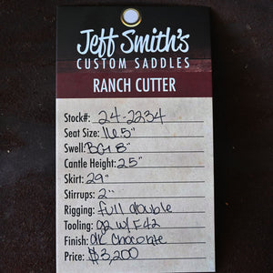 16.5" JEFF SMITH RANCH CUTTER SADDLE Saddles Jeff Smith