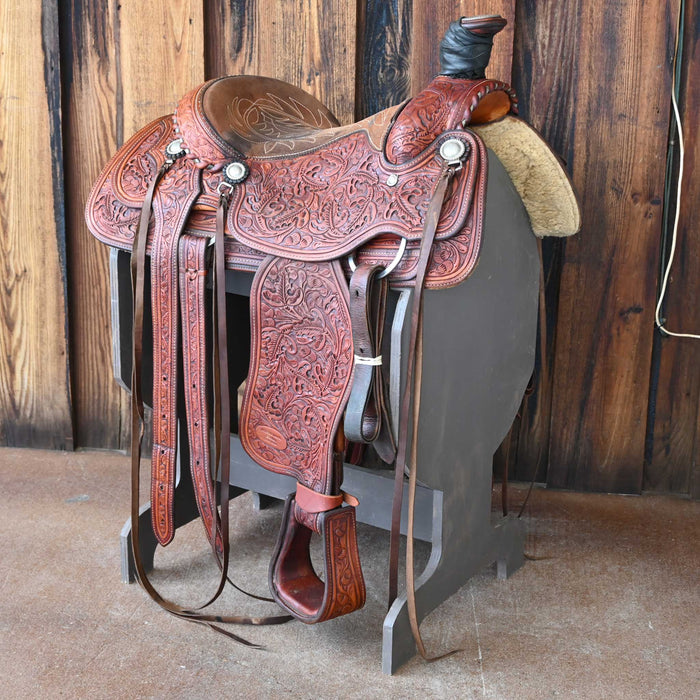 15.5" USED JORDAN BROS TEAM ROPING SADDLE