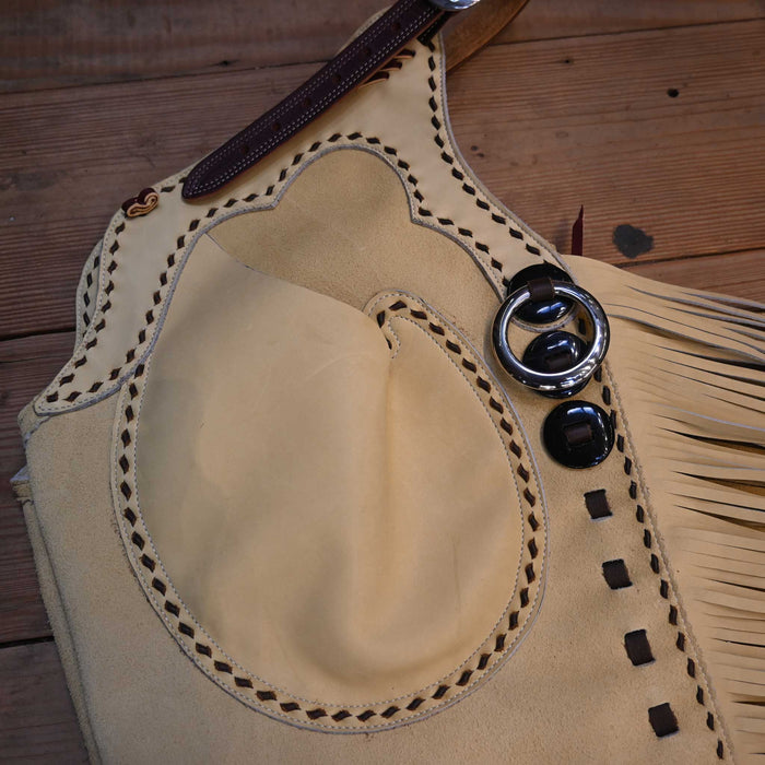 101's "Mello Yello" Stepthrough Chaps w/Black Cowhorn Conchos Tack - Chaps & Chinks Teskey's