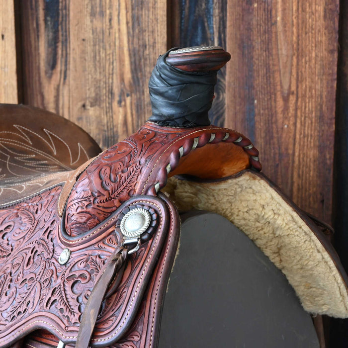 15.5" USED JORDAN BROS TEAM ROPING SADDLE
