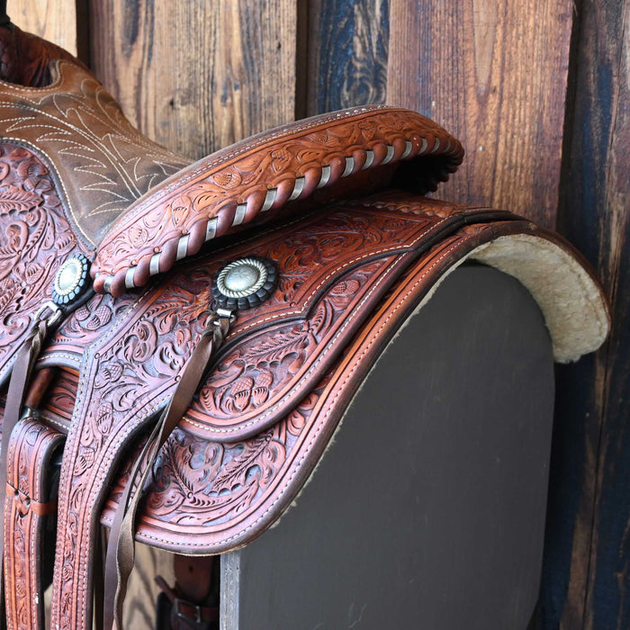 15.5" USED JORDAN BROS TEAM ROPING SADDLE
