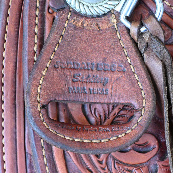 15.5" USED JORDAN BROS TEAM ROPING SADDLE