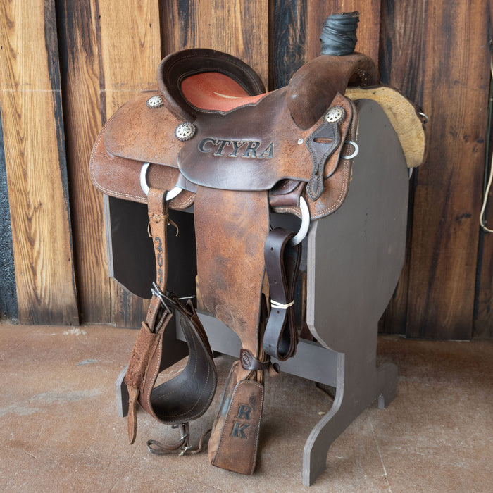 14.5" USED TESKEY'S ROPING SADDLE