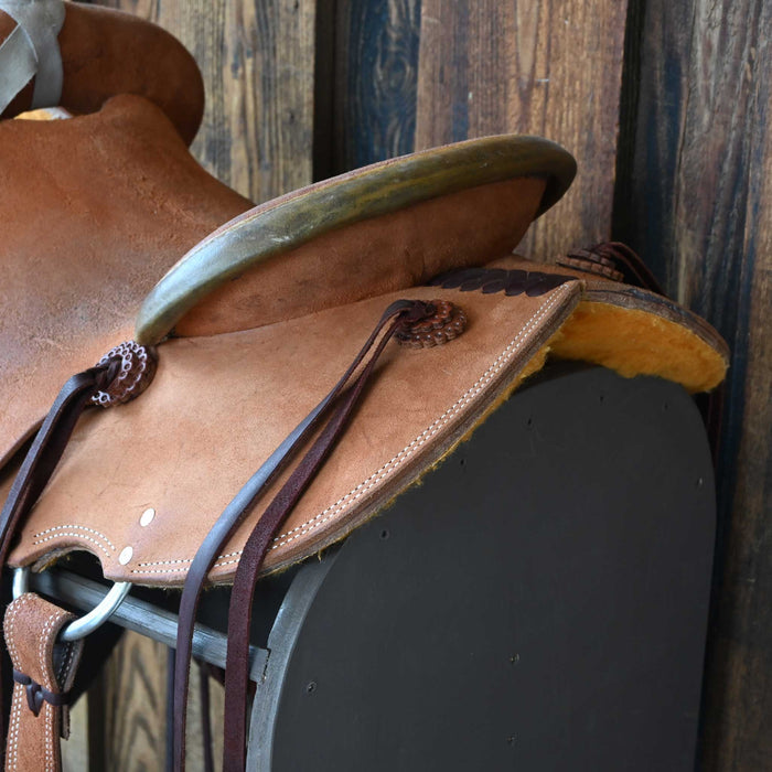 14" USED TESKEY'S STRIP DOWN RANCH SADDLE