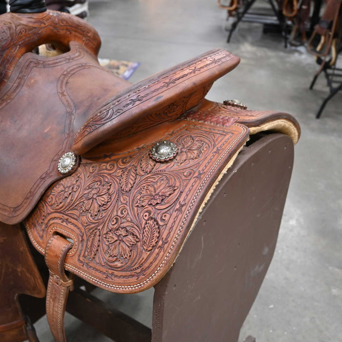 13" USED ROBBIE PHILLIPS TEAM ROPING SADDLE