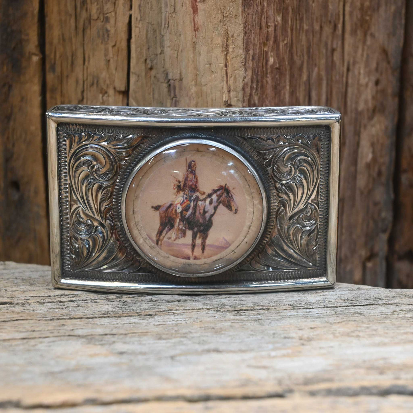 Kain Garcia Vintage Sterling Nez Perce Concho Belt Buckle Collectibles Kain Garcia