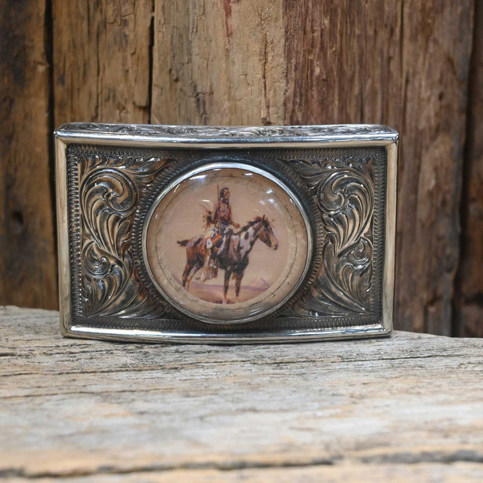 Kain Garcia Sterling Belt Buckle w/Vintage Nez Perce Concho