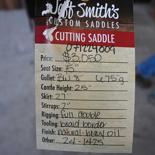 15" JEFF SMITH BUSTER WELCH CUTTING SADDLE Saddles - New Jeff Smith