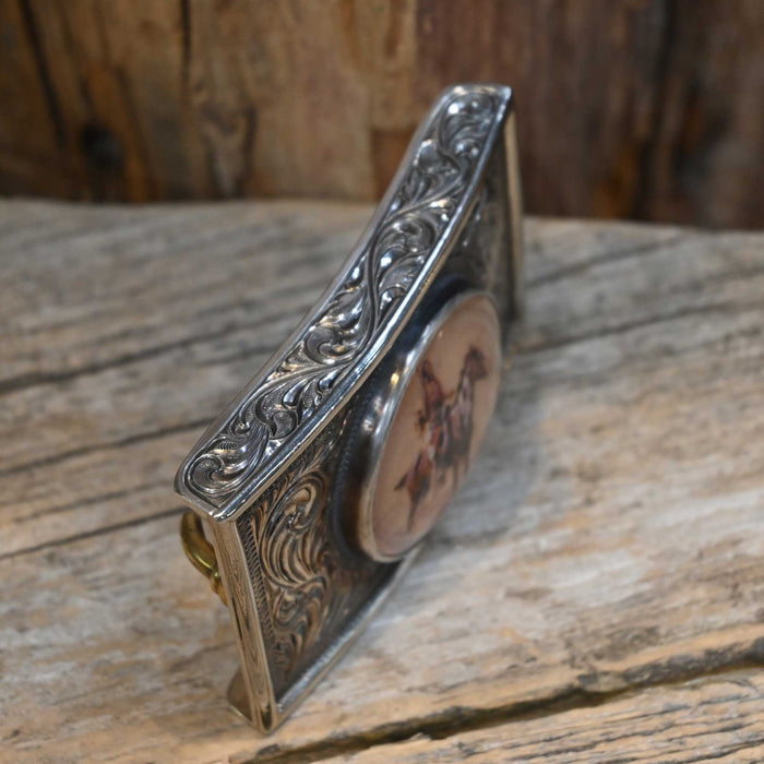 Kain Garcia Sterling Belt Buckle w/Vintage Nez Perce Concho