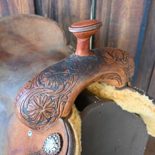 15" USED JEFF SMITH ROPING SADDLE Saddles - Used Jeff Smith