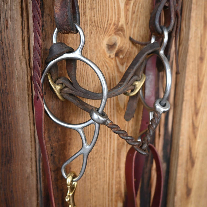 Twisted Wire Snaffle Gag Bridle Rig w/Split Ear Headstall Tack - Rigs MISC