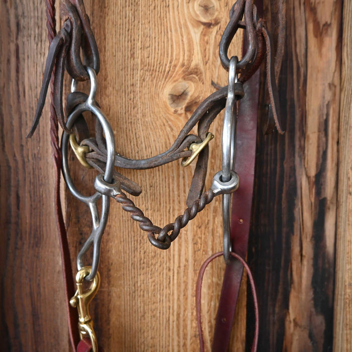 Twisted Wire Snaffle Gag Bridle Rig w/Split Ear Headstall Tack - Rigs MISC