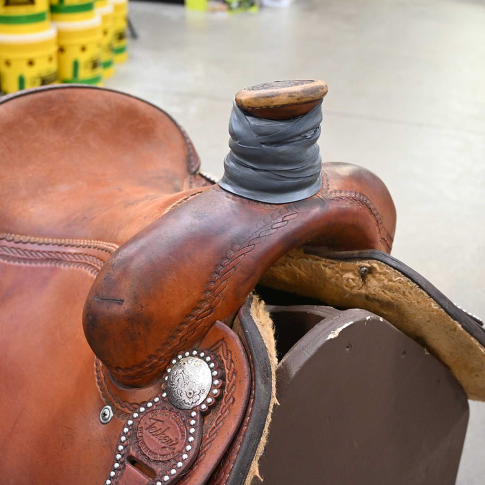 14" USED TESKEY'S TEAM ROPING SADDLE