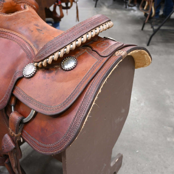 14" USED TESKEY'S TEAM ROPING SADDLE