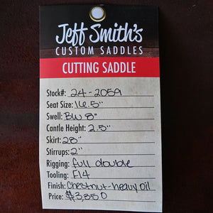 16.5" JEFF SMITH CUTTING SADDLE Saddles Jeff Smith