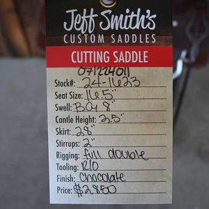 16.5" JEFF SMITH CUTTING SADDLE Saddles Teskeys   