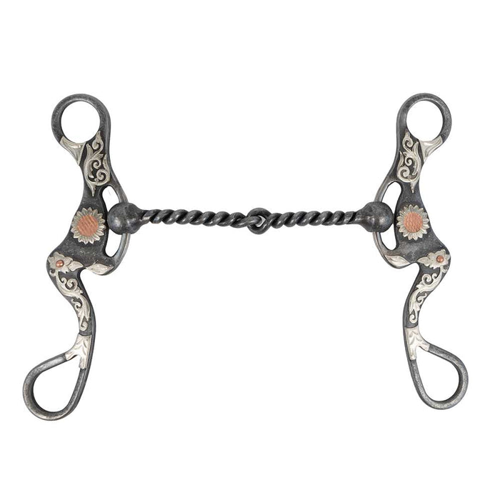 Aged Steel Twisted Snaffle with Floral Accents Tack - Bits Formay   