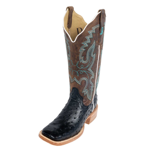 R. Watson Women's Black Bruciato Full Quill Ostrich Western Boot WOMEN - Footwear - Boots - Exotic Boots R Watson
