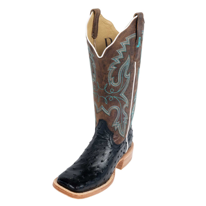 R. Watson Women's Black Bruciato Full Quill Ostrich Western Boot WOMEN - Footwear - Boots - Exotic Boots R Watson
