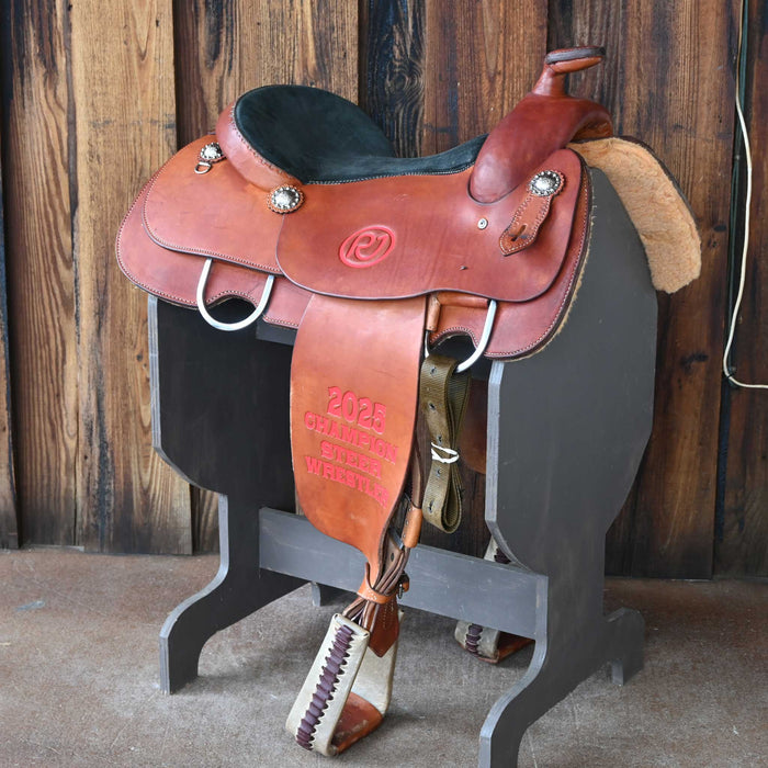 16" USED SLONE SADDLES SILVER SERIES STEER WRESTLING SADDLE