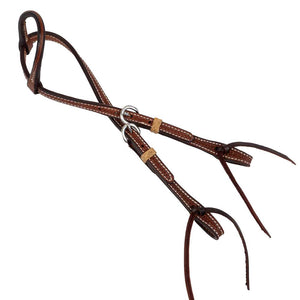 Teskey's Pony One Ear Basket Stamped Headstall Tack - Headstalls Teskeys Heavy Oil  