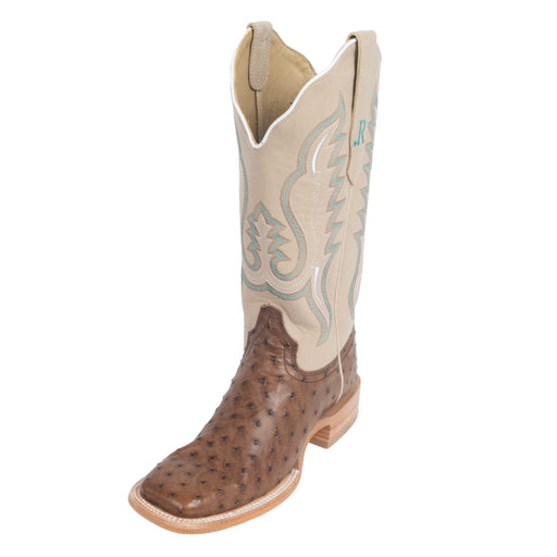 R. Watson Women's Kango Tobac Bruciato Full Quill Ostrich Western Boot WOMEN - Footwear - Boots - Exotic Boots R Watson