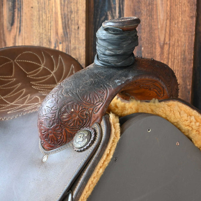 14" USED CACTUS RELENTLESS TEAM ROPING SADDLE