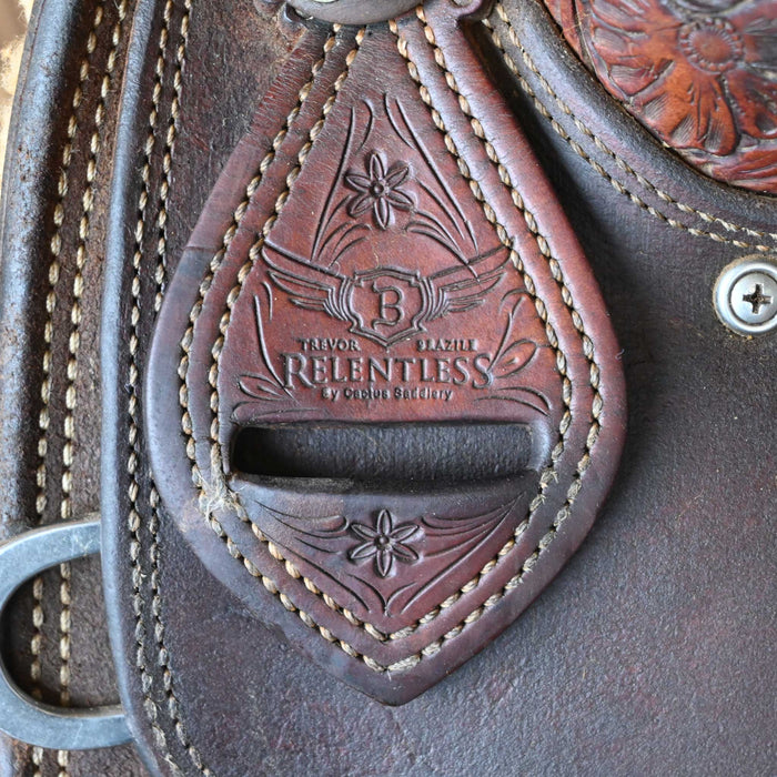 14" USED CACTUS RELENTLESS TEAM ROPING SADDLE