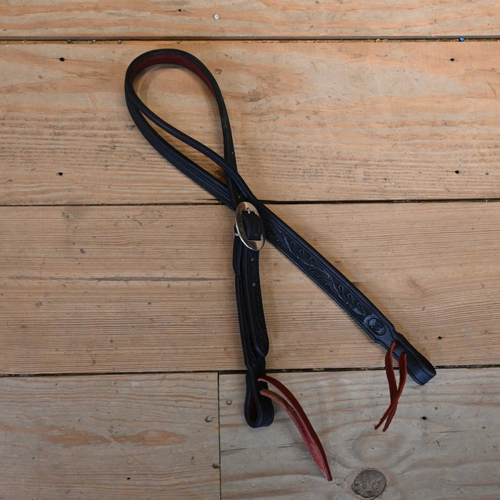 Ross Bullinger 3/4" Split Ear Black Leather Headstall