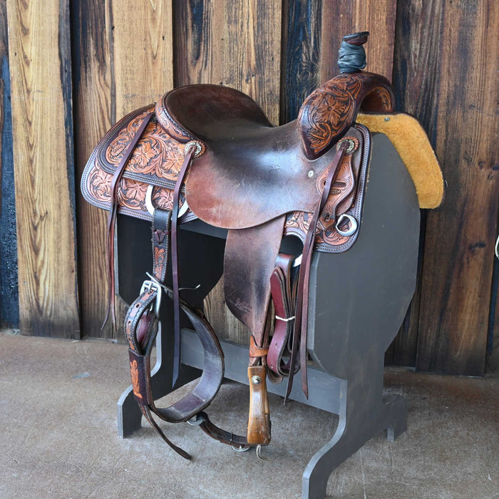 16" USED JEFF SMITH RANCH CUTTER SADDLE