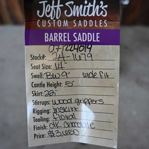 14" JEFF SMITH BARREL SADDLE Saddles Jeff Smith   