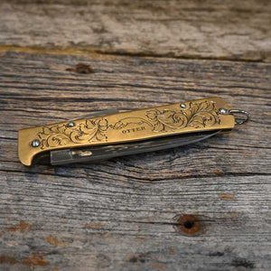 Cody Kimball Silver Engraved Knife _CA1002 Knives Cody Kimball   