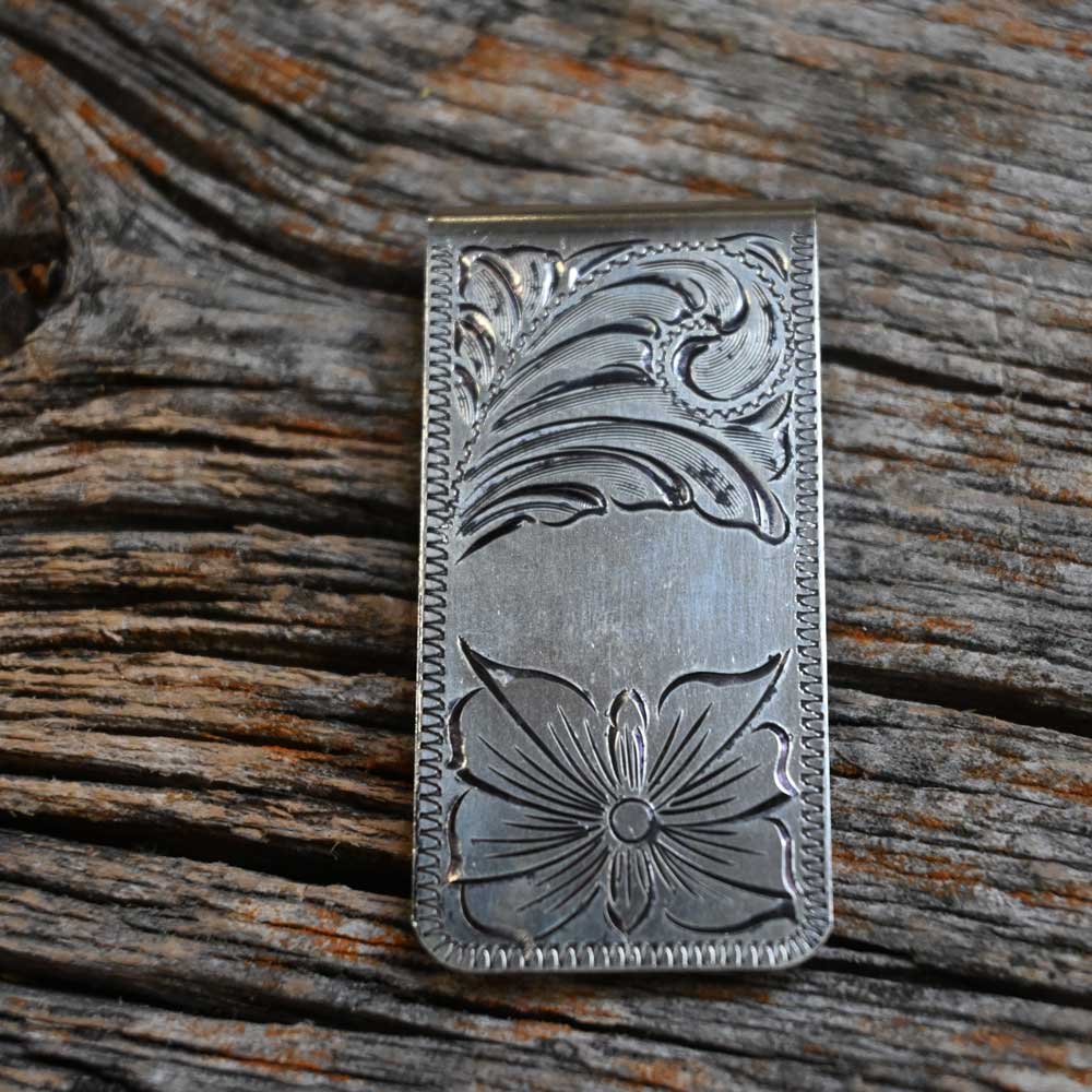 Handmade Silver Engraved Money Clip   _CA985 Collectibles TESKEY'S   