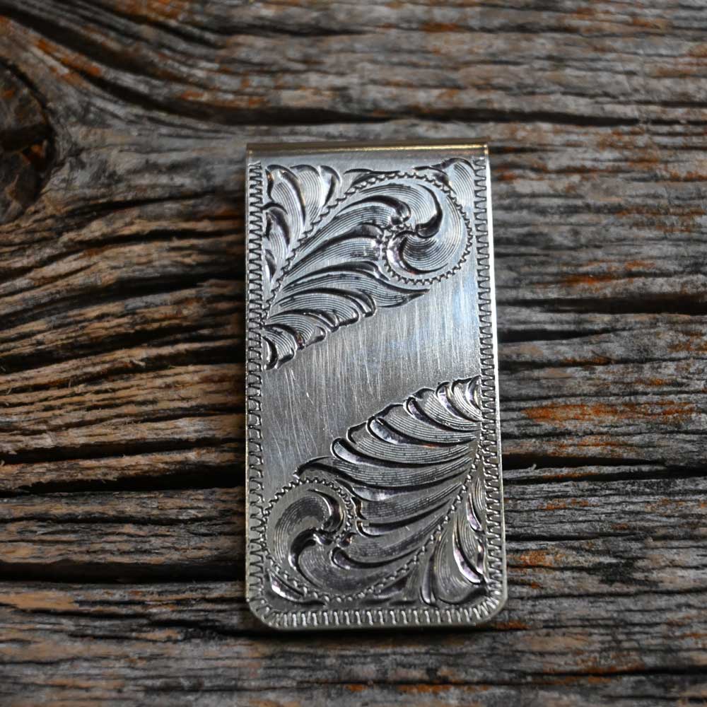 Handmade Silver Engraved Money Clip   _CA986 Collectibles TESKEY'S   