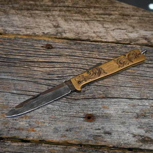 Cody Kimball Silver Engraved Knife _CA1003 Knives Cody Kimball   