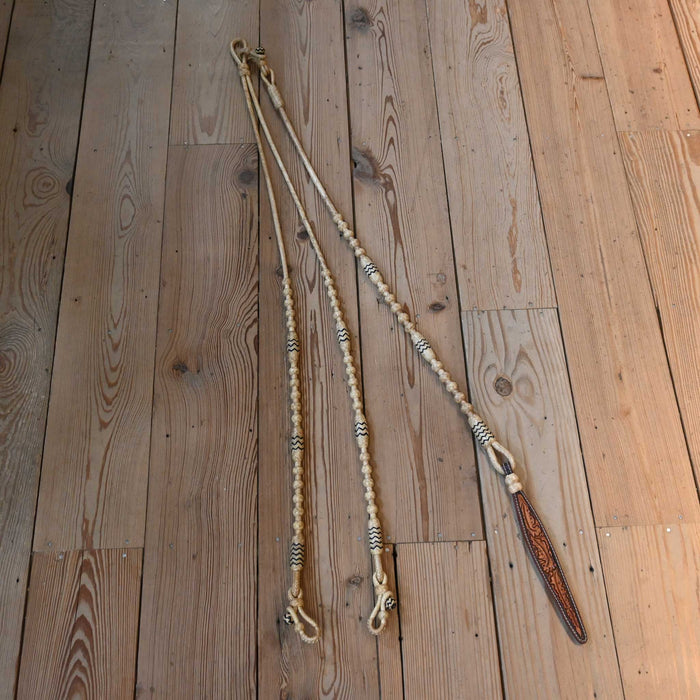 Hand Braided 102" Rawhide Romel Reins